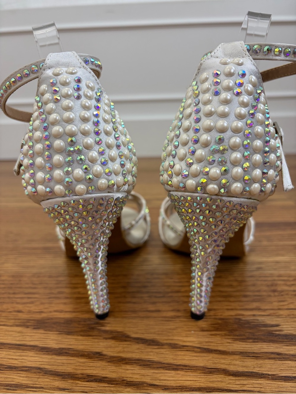 Satin Customized Heel Latin Shoes Salsa Shoes Ballroom Dance Shoes (8.5) - Picture 11 of 14